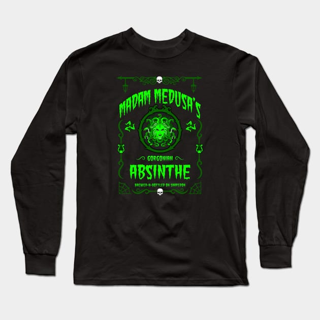 ABSINTHE MONSTERS 17 (MADAM MEDUSA) Long Sleeve T-Shirt by GardenOfNightmares